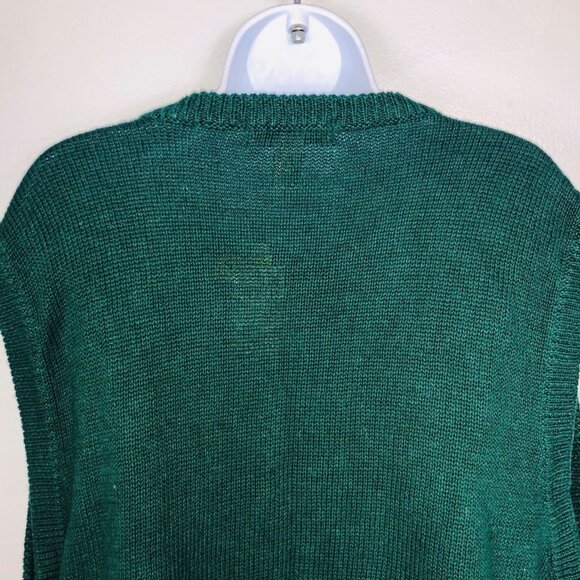 Vintage Bryn Connelly Sweater Vest Womens 2X Green Christmas New Teddy Bears - Picture 6 of 7